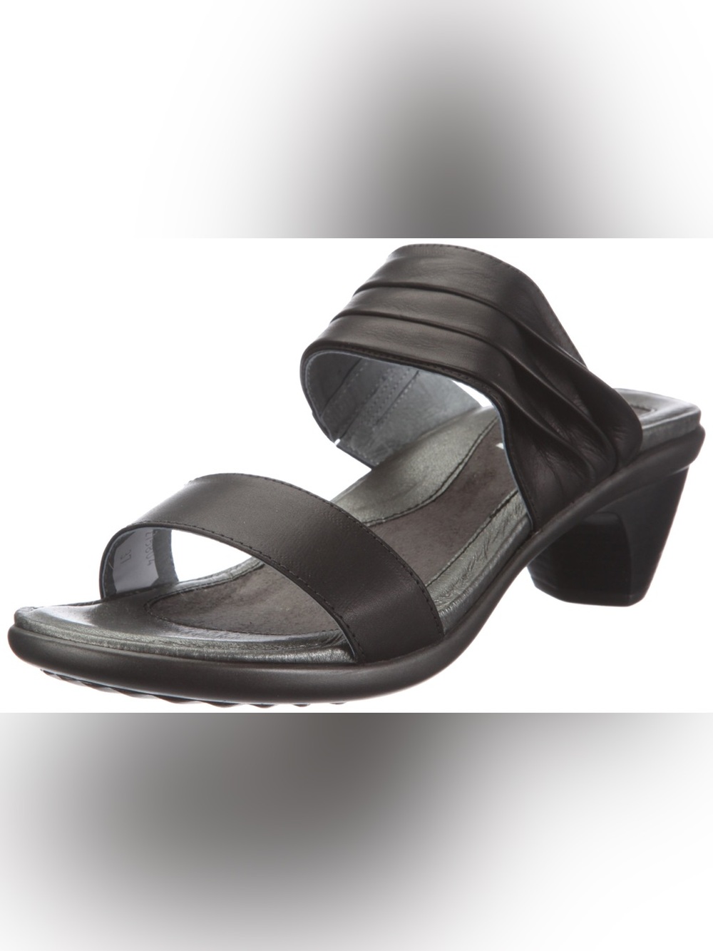 Like New! Naot Isis Black Leather Heeled Sandals Size 36